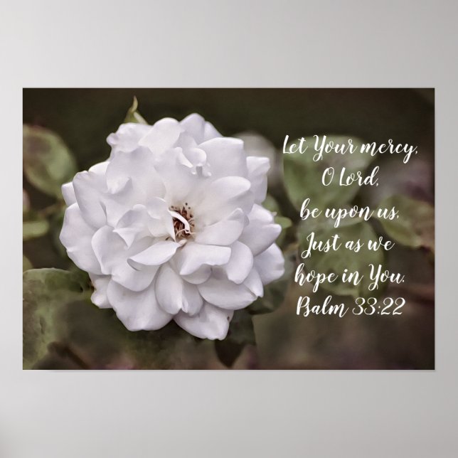 White Rose Hope Scripture Art Print (Front)