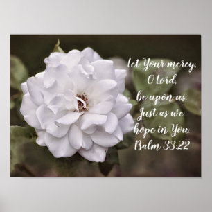 White Rose Hope Scripture Art Print