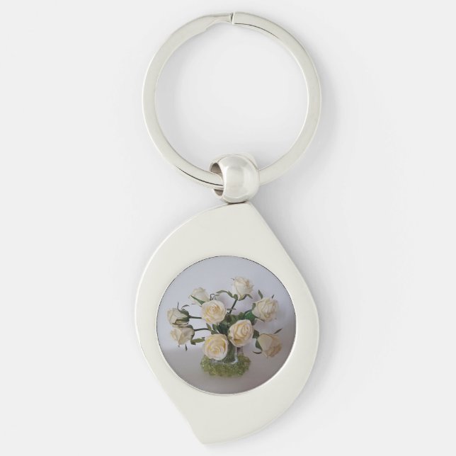 WHITE ROSE KEY CHAIN (Front)