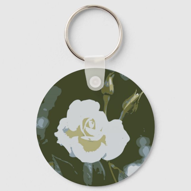 White Rose Key Ring (Front)