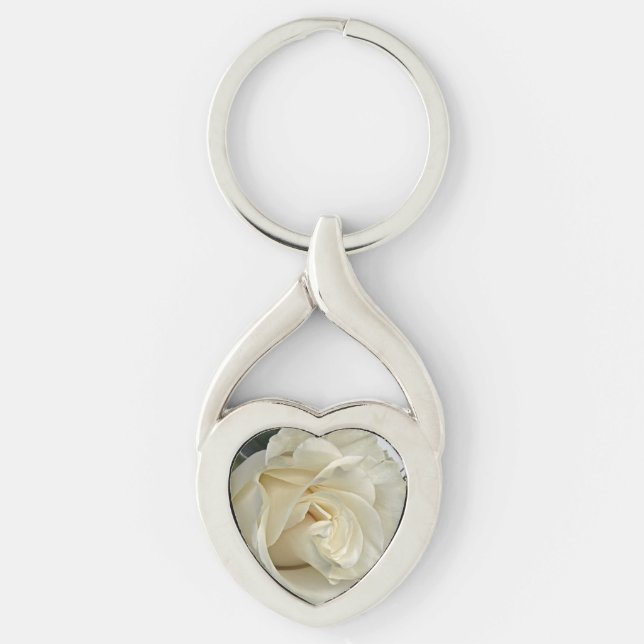 White Rose Key Ring (Front)