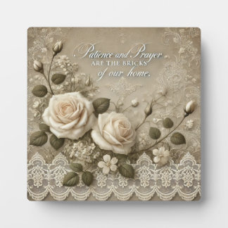 White Rose Lace AI art Plaque