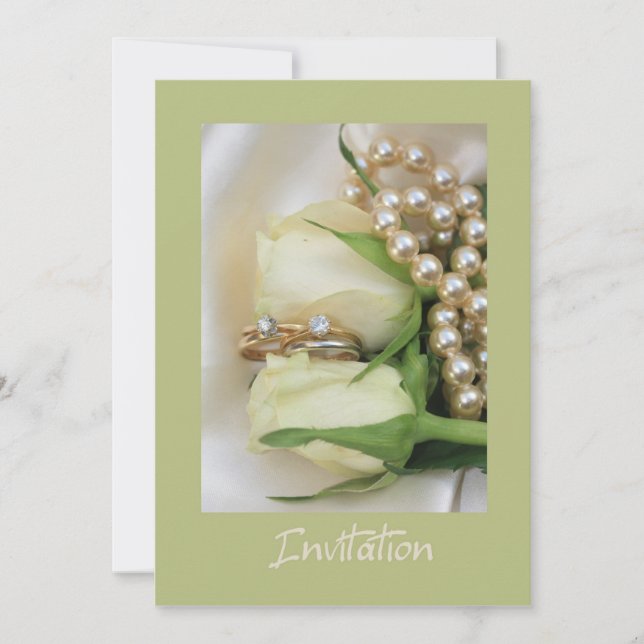 white rose lesbian wedding invitation (Front)