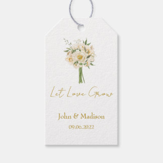 White Rose | Let love grow wedding seed  Gift Tags