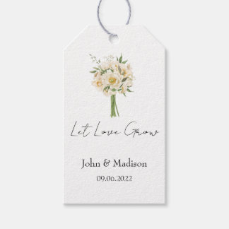 White Rose | Let love grow wedding seed  Gift Tags