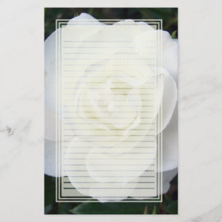 White Rose Lined Stationery