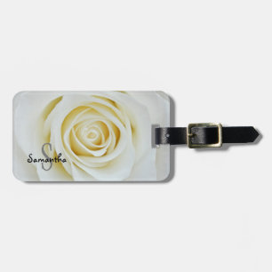 White Rose Luggage tag