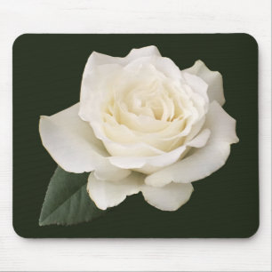 White Rose Mouse Pad