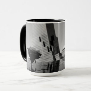 White rose of remembrance mug