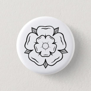 White Rose of York 3 Cm Round Badge