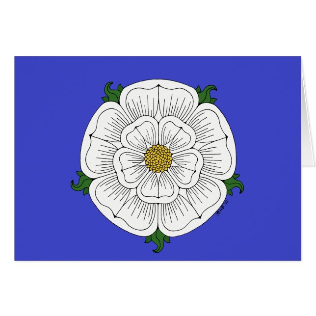 White Rose of York Card (Front Horizontal)