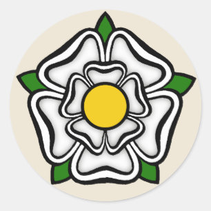 White Rose of York, England Emblem of Royalty Classic Round Sticker