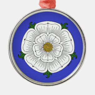 White Rose of York Metal Tree Decoration