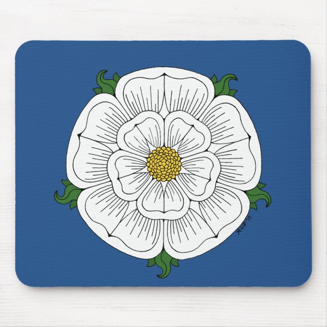 White Rose of York Mouse Pad (Front)