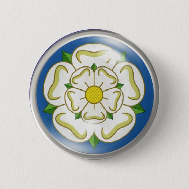 White Rose of Yorkshire Flag 6 Cm Round Badge (Front)