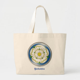 White Rose of Yorkshire Flag Large Tote Bag