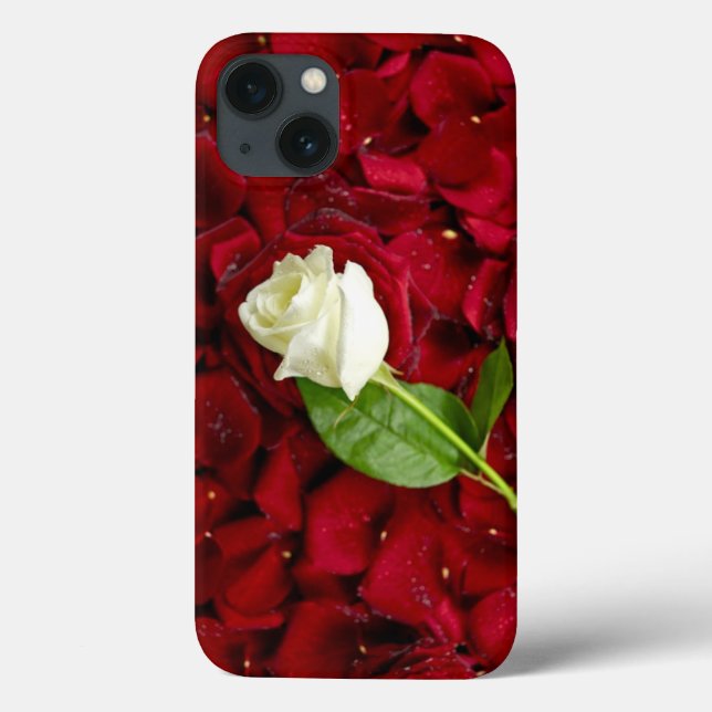 White Rose On Red Petals Case-Mate iPhone Case (Back)