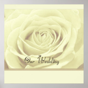 white rose ~ our wedding AUTOGRAPH GUEST POSTER