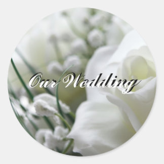 White Rose Our wedding Sticker