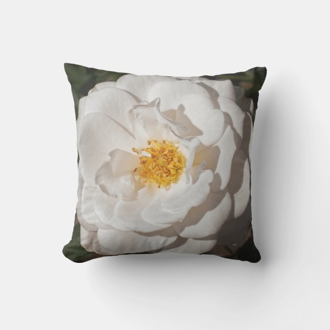 White Rose Outdoor Throw Pillow (Front)
