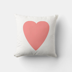 White & Rose Pastel Heart Shape Design Cushion