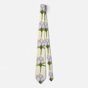white rose pattern tie