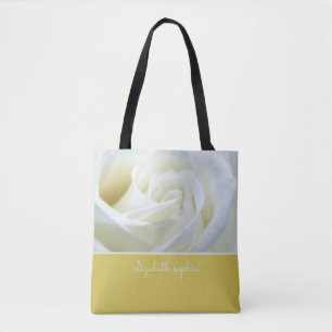 White Rose Personalised Tote Bag