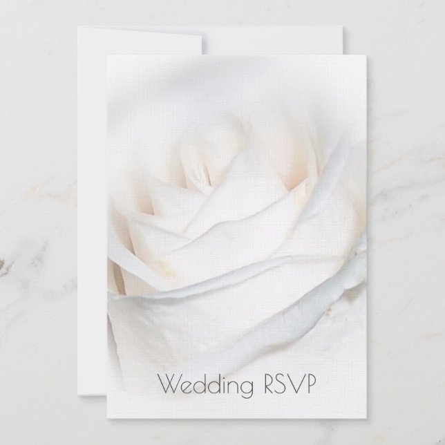 White Rose Personalised Wedding RSVP Invitation (Front)