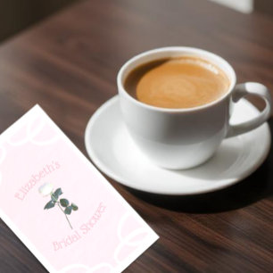 White Rose Petal Pink Bridal Shower Napkins