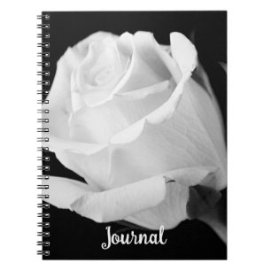 White Rose Photographic Art Flower Personal Notebook