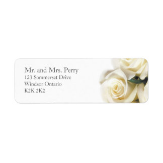 White Rose Print Address Label Return Address Label