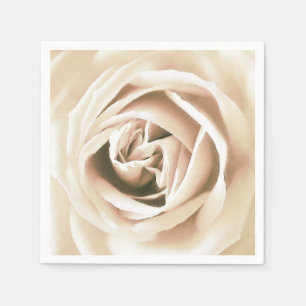 White rose print napkin