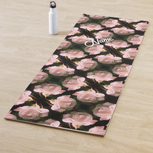 White Rose Raindrops Abstract Personalised    Yoga Mat