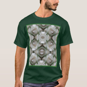 White Rose Raindrops Floral Abstract Art T-Shirt