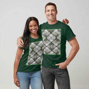 White Rose Raindrops Floral Abstract Art T-Shirt
