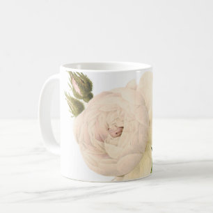 white rose(Rosa campanulata alba) by Redouté Coffe Coffee Mug