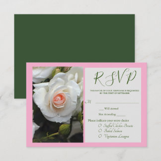 White Rose RSVP Card