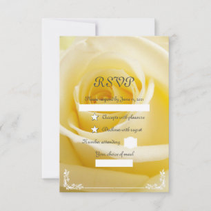 White rose RSVP card