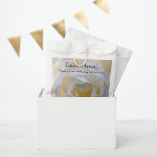 White rose soft focus favour bag