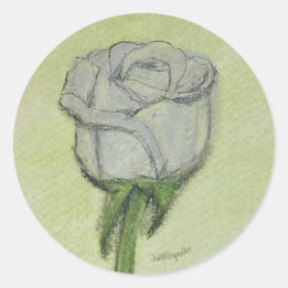 White Rose Sticker hand drawn original artwork.