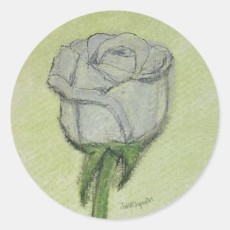White Rose Sticker hand drawn original artwork.