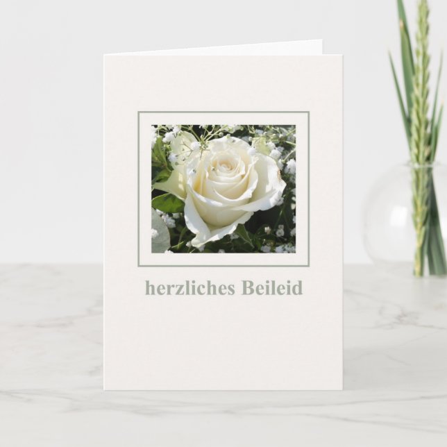 white rose sympathy card german (Front)