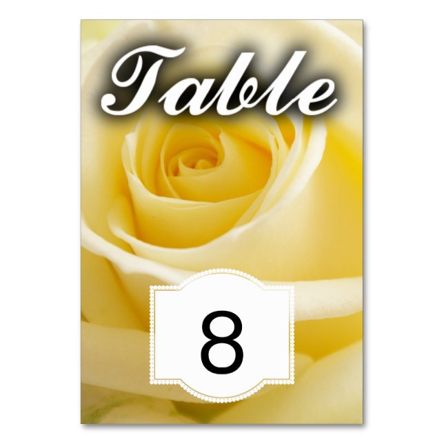 White rose table number (Front)