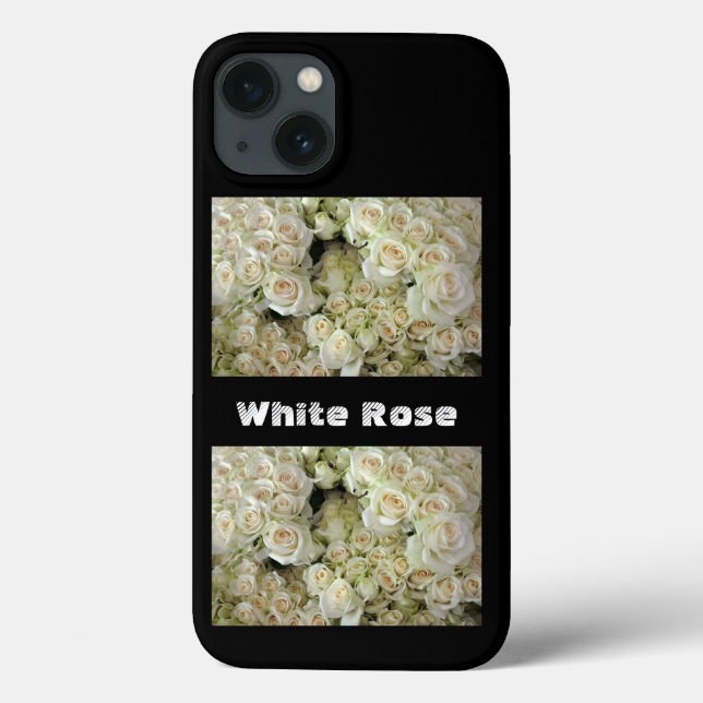 White Rose Text Image Printed Stylish Electronics Case-Mate iPhone Case (Back)