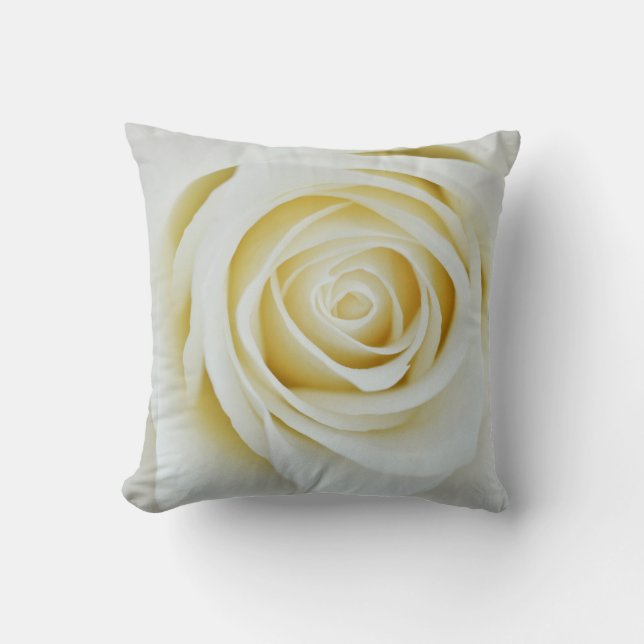 White Rose Throw Pillow (Front)