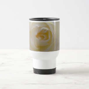 White Rose Travel Mug Cup Beautiful Rose Decor