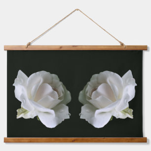 White Rose Twins Floral Hanging Tapestry