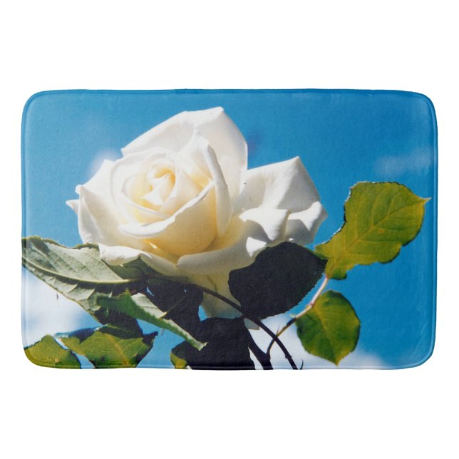 White rose under blue sky  bath mat (Front)