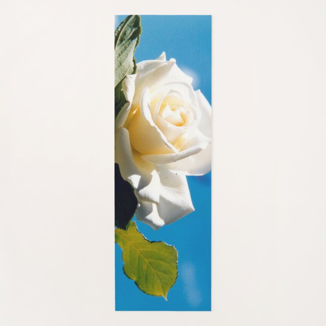 White rose under blue sky  yoga mat (Front)