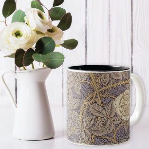 White Rose Vines William Morris Two-Tone Coffee Mu Mug